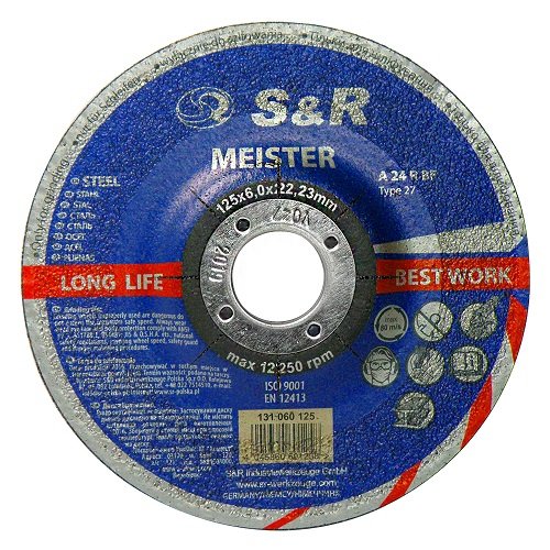 Круг зачисний по металу S&R Meister A 24 R BF 125×6,0x22,2 Круг зачисний по металу S&R Meister A 24 R BF 125×6,0x22,2