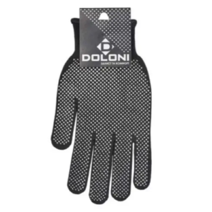DOLONI Рукавички 4410 трикотаж з мікрокрапкою ПВХ р.10(XL) клас 13 чорний ДКГ