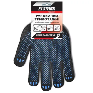 Рукавичкi з ПВХ, чорнi кл7 текс220
